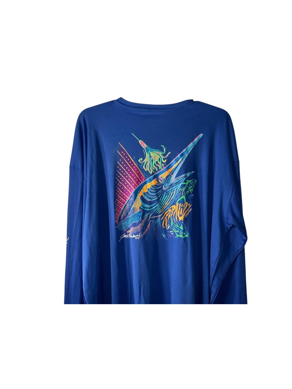 A4 Shirt Mens 3X Blue  Sport Fishing Long Sleeve Performance Tee